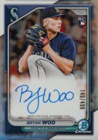 2024 Bowman Chrome Rookie Autographs #CRABW Bryan Woo Refractor Baseball Card