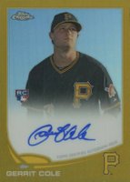 2013 Topps Chrome Rookie Autograph #GC Gerrit Cole Gold Refractor Baseball Card