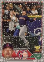 2023 Topps Holiday #H68 Steven Kwan Metallic Baseball Card