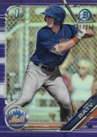 2019 Bowman Draft #BDC39 Brett Baty Chrome-Purple Refractor Baseball Card