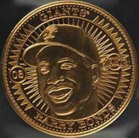 1998 Pinnacle Mint Coins #3 Barry Bonds Gold Plated Baseball Card