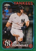 2024 Topps Chrome Logofractor Edition #89 Jasson Dominguez Green Refractor Baseball Card