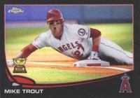 2013 Topps Chrome #1 Mike Trout Sliding-Black Refractor Baseball Card