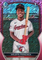 2023 Bowman Chrome Prospects #BCP228 Welbyn Francisca Fuchsia Shimmer Baseball Card