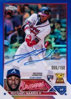 2023 Topps Chrome Rookie Autograph #RAMH Michael Harris II Blue Baseball Card