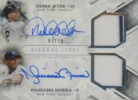 2018 Topps Diamond Icons Dual-Player Dual Autograph Relic #DM Derek Jeter/Mariano Rivera Baseball Card