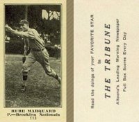 1916 Altoona Tribune #113 Rube Marquard Baseball Card