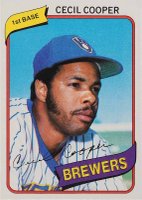 1980 Topps #95 Cecil Cooper Baseball Card