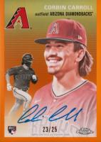 2023 Topps Chrome Platinum Anniversary Autographs #CC Corbin Carroll Orange Refractor Baseball Card