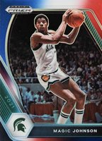 2021 Panini Prizm Draft Picks #86 Magic Johnson Red/White/Blue Prizm Basketball Card