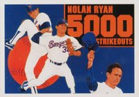 1990 Upper Deck #34 Nolan Ryan 5,000 Strike Outs Baseball Card