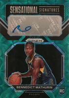 2022 Panini Prizm Sensational Signatures #SSBM Bennedict Mathurin Green Choice Basketball Card
