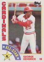 1984 Topps #386 George Hendrick Baseball Card