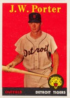 1958 Topps #32y J.W. Porter Yellow Name Baseball Card