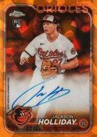2024 Topps Chrome Sapphire Chrome Sapphire Autographs #CSAJH Jackson Holliday Orange Baseball Card