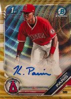 2019 Bowman Draft Chrome Draft Picks Autograph #CDAKP Kyren Paris Gold Wave Refractor Baseball Card