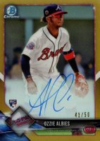 2018 Bowman Chrome Rookie Autograph #BCRAOA Ozzie Albies Gold Refractor Baseball Card