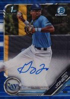 2019 Bowman Draft Chrome Draft Picks Autograph #CDAGJ Greg Jones Blue Wave Refractor Baseball Card