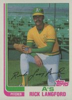 1982 Topps #454 Rick Langford Baseball Card