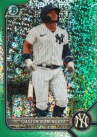 2022 Bowman Draft #BDC75 Jasson Dominguez Chrome-Green Sparkle Refractor Baseball Card