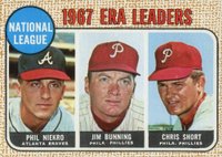 1968 Topps #7 N.L. ERA Leaders Baseball Card
