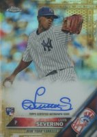 2016 Topps Chrome Rookie Autographs #RA-LS Luis Severino Gold Refractor Baseball Card