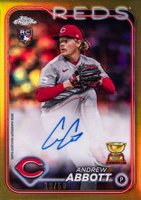 2024 Topps Chrome Update Chrome Baseball Update Series Autographs #ACAA Andrew Abbott Gold Refractor Baseball Card