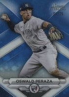 2023 Bowman Sterling #BSR30 Oswald Peraza Blue Baseball Card