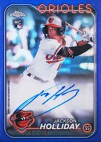 2024 Topps Chrome Rookie Autographs #RAJH Jackson Holliday Purple Refractor Baseball Card