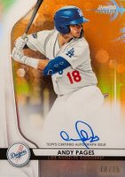 2020 Bowman Sterling Prospect Autographs #AP Andy Pages Orange Refractor Baseball Card