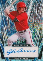 2023 Leaf Trinity Leaf Metal Preview Autographs #LMPDC1 Dylan Crews Sky Mojo 1/1 Baseball Card