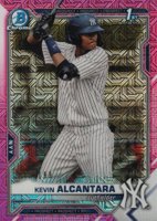 2021 Bowman Mega Box Chrome #BCP97 Kevin Alcantara Pink Refractor Baseball Card