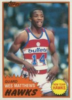 1981 Topps #69 Wes Matthews East Basketball Card