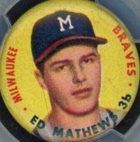 1956 Topps Pins # Eddie Mathews Baseball Card