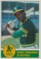 1983 Granny Goose Potato Chips A's #35 Rickey Henderson Baseball Card