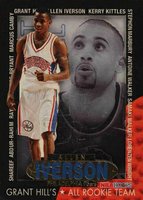 1996 Hoops Grant Hill's All-Rookie Team #6 Allen Iverson Basketball Card