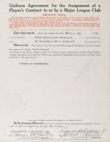 1999 Hall of Fame Autographs # Eddie Collins Contract Baseball Card