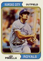 1974 Topps #390 Lou Piniella Baseball Card