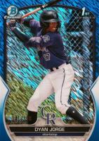 2023 Bowman Chrome Prospects #BCP22 Dyan Jorge Blue Shimmer Refractor Baseball Card