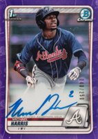 2020 Bowman Chrome Prospect Autographs #CPAMH Michael Harris Purple Refractor Baseball Card