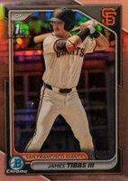 2024 Bowman Draft #BDC40 James Tibbs III Chrome-Rose Gold Refractor Baseball Card