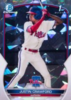 2023 Bowman Chrome Prospects #BCP3 Justin Crawford Atomic Refractor Baseball Card