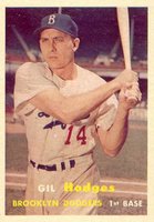 1957 Topps #80 Gil Hodges Baseball Card