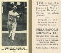 1916 Indianapolis Brewing #35 Shauno Collins Baseball Card