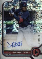 2022 Bowman Chrome Prospect Autographs #CPAJN Jhonkensy Noel Speckle Refractor Baseball Card