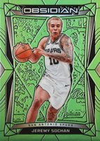 2023 Panini Obsidian #170 Jeremy Sochan Electric Etch Green Flood Basketball Card