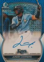 2023 Bowman Mega Box Chrome Prospect Autographs #JC Junior Caminero Blue Baseball Card
