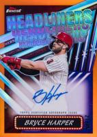 2023 Topps Finest Finest Headliners Autographs #FHABH Bryce Harper Orange Baseball Card