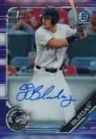 2019 Bowman Draft Chrome Draft Picks Autograph #CDAJJB J.J. Bleday Purple Refractor Baseball Card