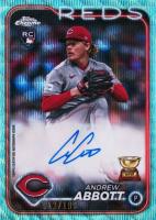 2024 Topps Chrome Update Chrome Baseball Update Series Autographs #ACAA Andrew Abbott Aqua Wave Baseball Card